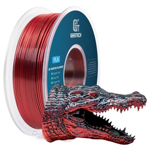 Geeetech Silk PLA Filament 1.75mm Silk Dual Color Filament, Coextrusion Dichromatic Metal-Like Shiny Consumable 1kg (2.2lbs) 1 Spool, Dimensional Accuracy +/- 0.02 mm, Black Red