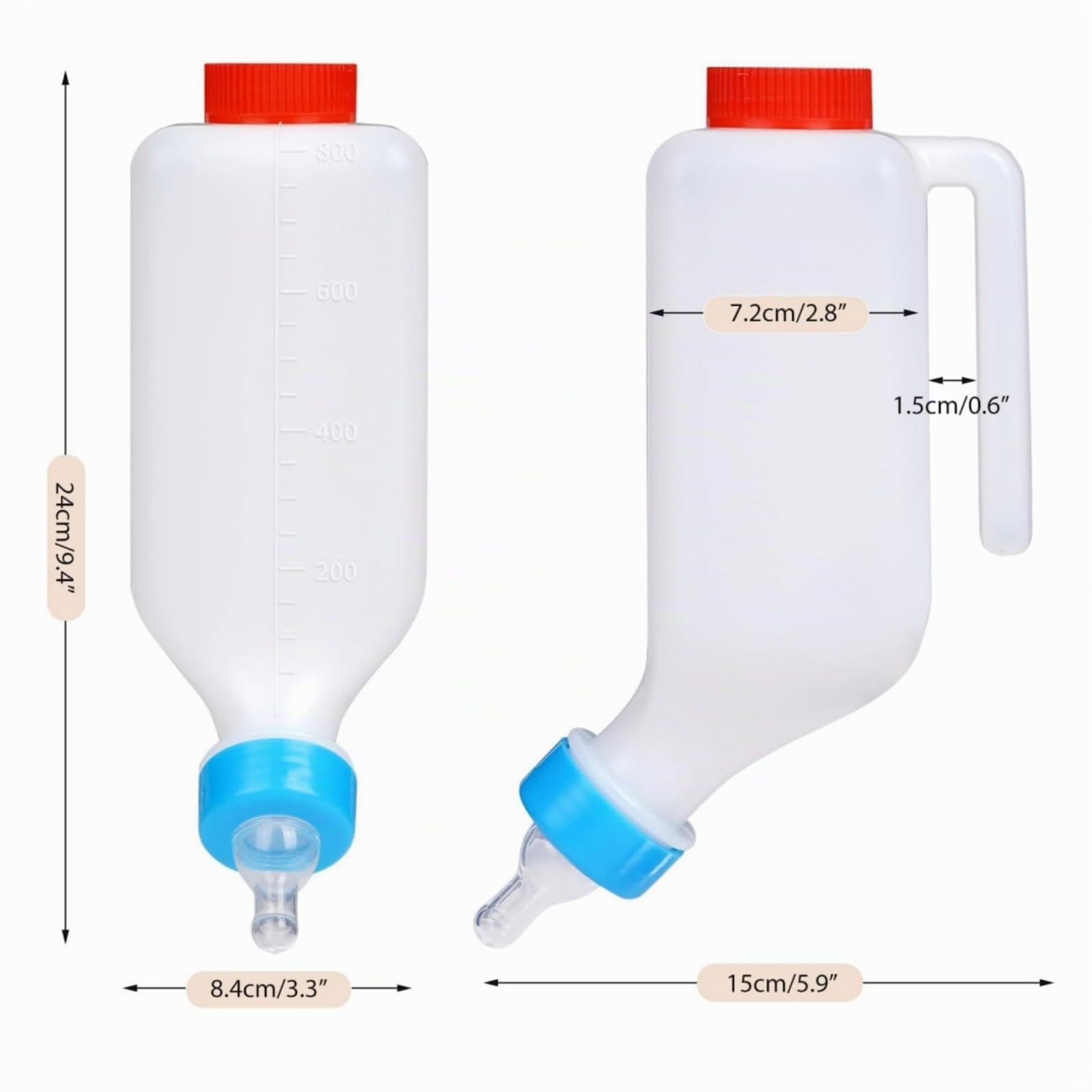 6 Pack Biberon Agneau, Biberon Chevreaux Allaitement pour Agneaux & Bébé Chèvre - Seau à Lait en Bouteille d'agneau, Bouteille de Chèvre, Bouteille de Boisson Suspendue