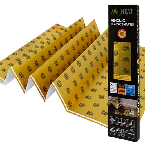 25m² Heizfilm-Unterlage 1,5mm XPS Trittschalldämmung mit AquaStop für Vinyl Parkett Laminat und Designbeläge 400kPa Druckfestigkeit