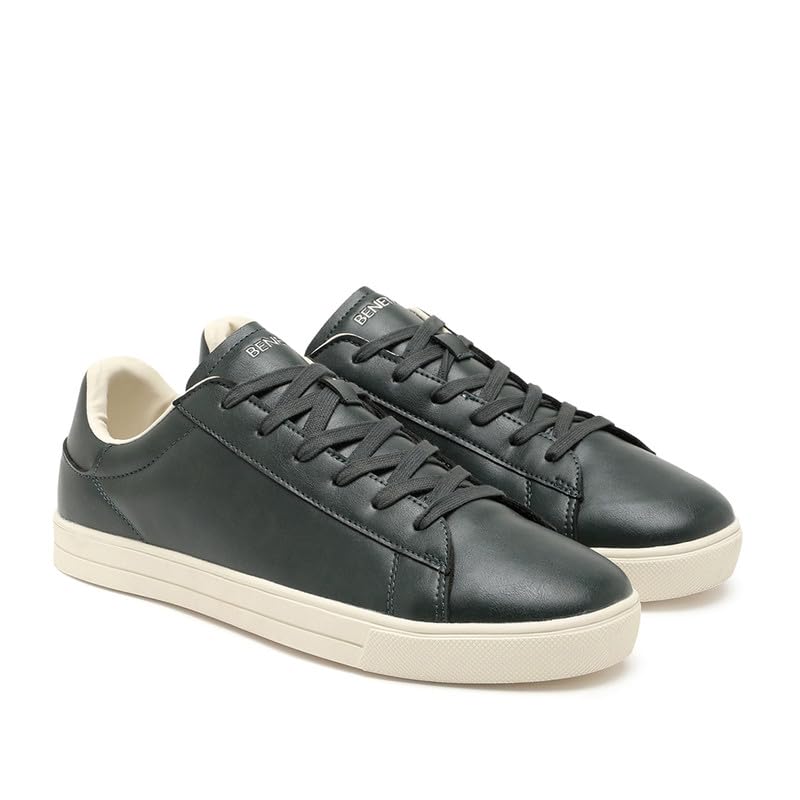 Image of United Colors of Benetton Mens United Colors of Benetton Solid Lace-up Classic Leather Finish Sneakers Sneaker