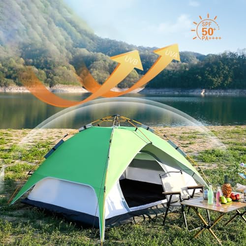 Carpa para camping GIZNXBA para 3-4 personas portátil verde miniatura 3
