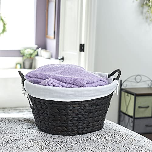 Panier à linge rond ML-6667B L en jacinthe d'eau marron - 4