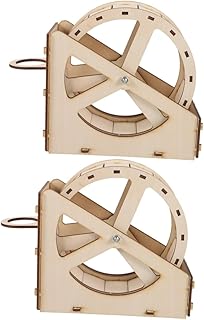 Luxshiny 2 Peças Roda De Corrida De Madeira Para Animais De Estimação Roda De Hamster Silenciosa Roda De Corrida Para Gato Roda De Exercício Hamster Rodas De Madeira Para Animais De