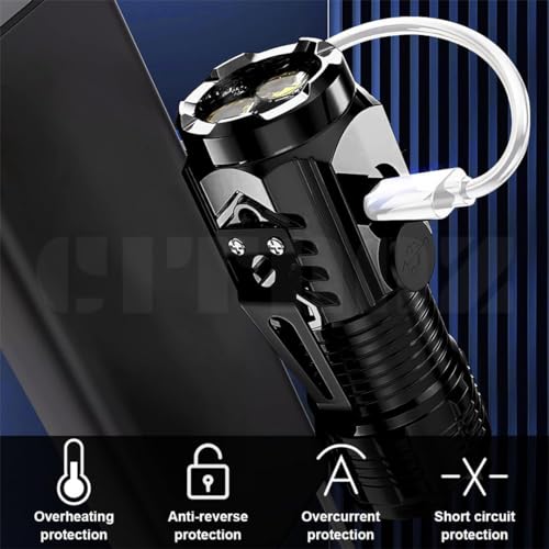 Image of Three-Eyed Monster Mini Super Power Torch, 3 Light Modes Water Resistant, Rechargeable LED (Black)