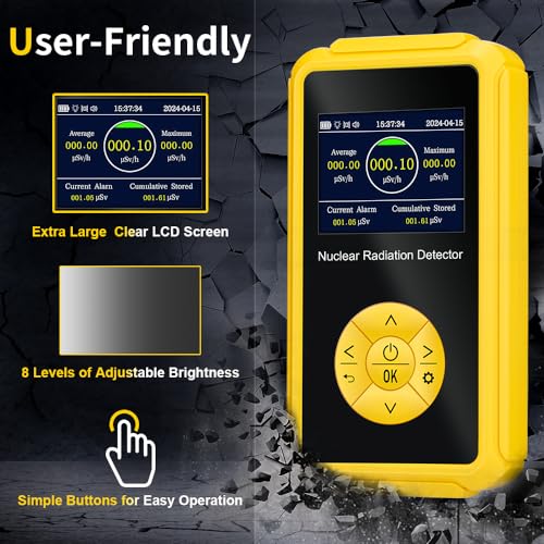 Geiger Counter Nuclear Radiation Detector with LCD Display - Portable Handheld Rechargeable Radiation Monitor Meter, 5 Dosage Units Switched - Thumbnail 4