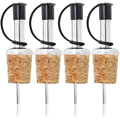 com-four® 4x Flaschenausgießer aus rostfreiem Stahl Cover