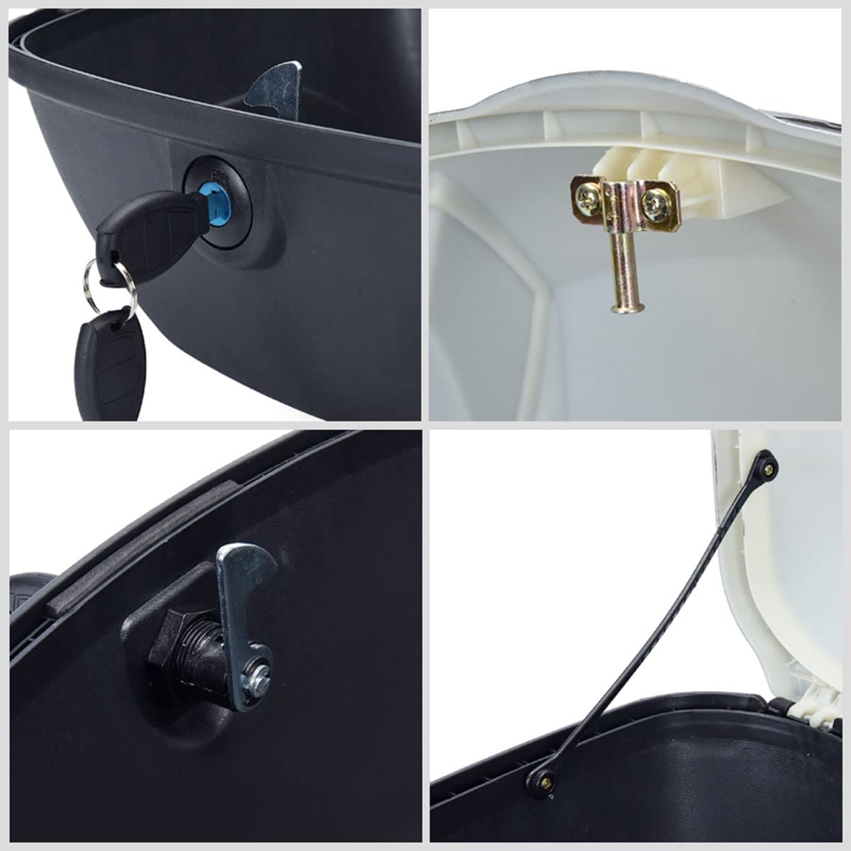 Wnanch Universal Motorcycle Rear Top Box Tail Trunk Luggage Storage Case, Motorcycle Hard Trunk Top Case With Backrest 36L Waterproof(Black)