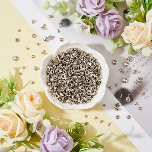 Superfindings IFIN-FH0001-80-US22 400 Pairs 4 Sizes Leather Rivets 3/4/5/6Mm Double Cap Rivets Tubular Metal Studs Bags Shoes Belts Decoration Collision Rivets thumb #4