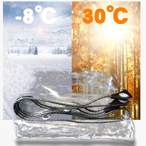 Clear Waterproof Tarpaulin Curtains Outdoor Sheer Curtains - Ideal for Garden, Patio, Porch, Gazebos - Waterproof and Durable with Grommets - Image 4