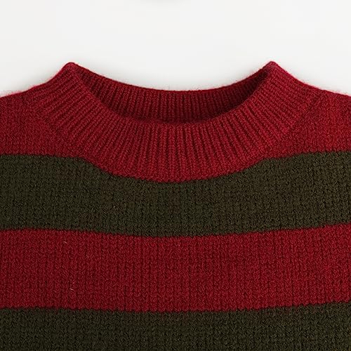 Suéter infantil unissex Freddy Nightmare On Elm St de manga comprida listrado suéter de tricô fantas