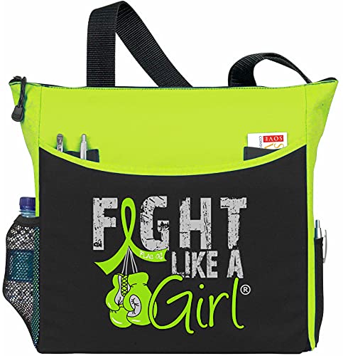 Fight Like a Girl Knockout Dakota 5-Pocket Tote Bag for Lymphoma, Muscular Dystrophy, Lyme Disease Awareness - Lime Green
