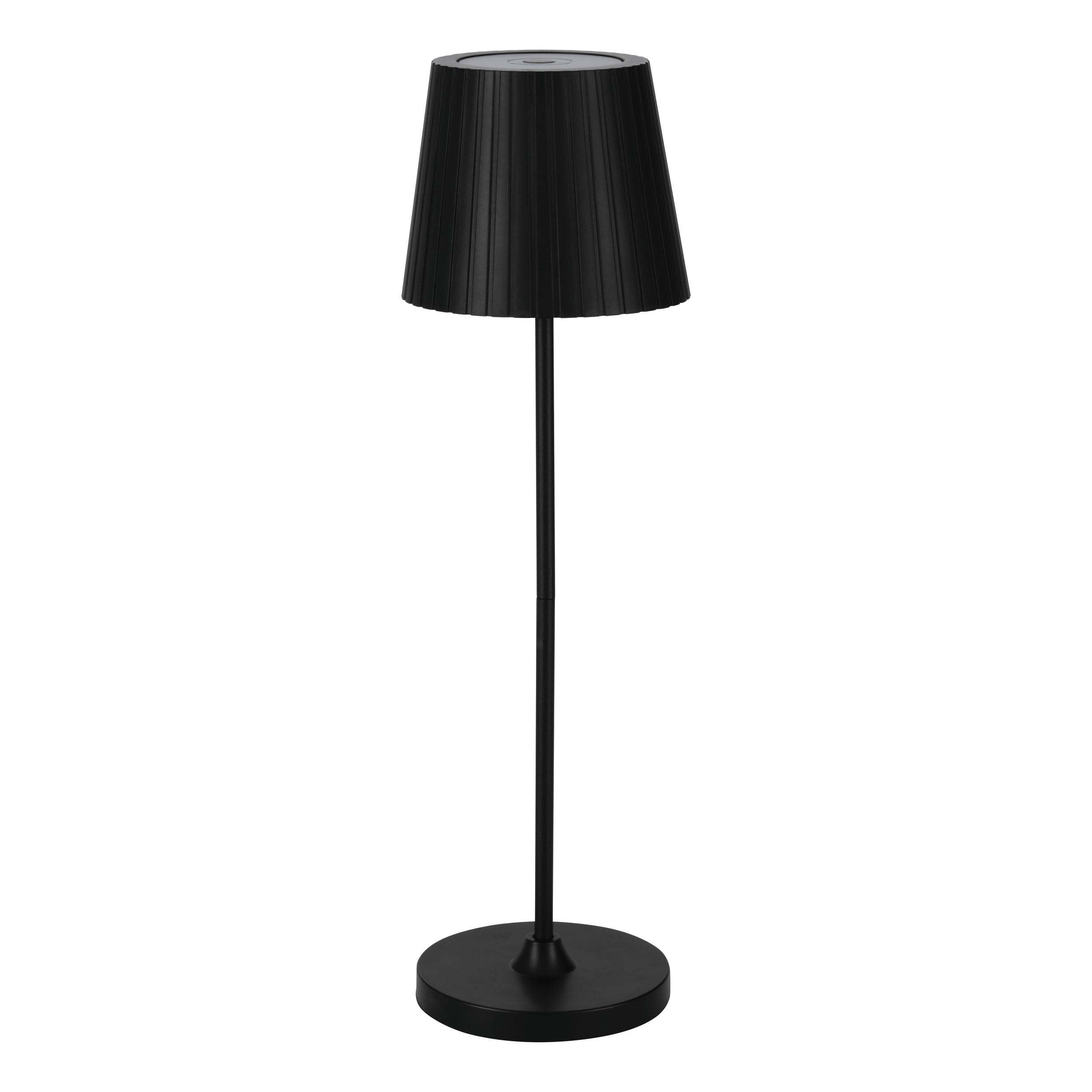 Eglo Black, Ribbed Led Outdoor Table Lamp Cabozo, Touch Dimmable Outside Light