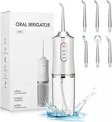 Irrigador Oral Portátil Limpeza Profunda Jato D àgua Supersônico 3 Modos Diferentes Tanque de 220ML Eletrico Dentes e Gengiva