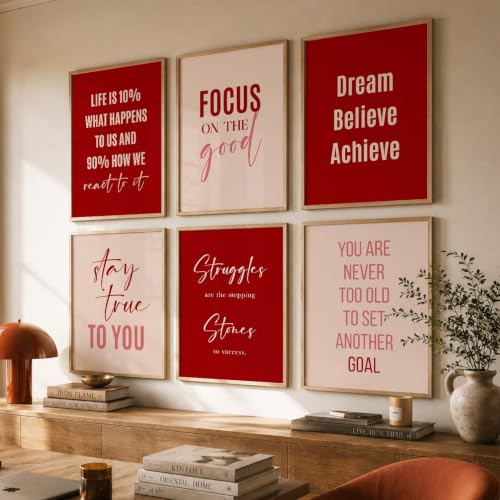 Image of kotart - Quotes Frames for Wall Decor - Motivational Photo Frame for Wall Decoration - Quotes Wall Poster with Frame for Room and Office - Set of 6 (10x13, G)