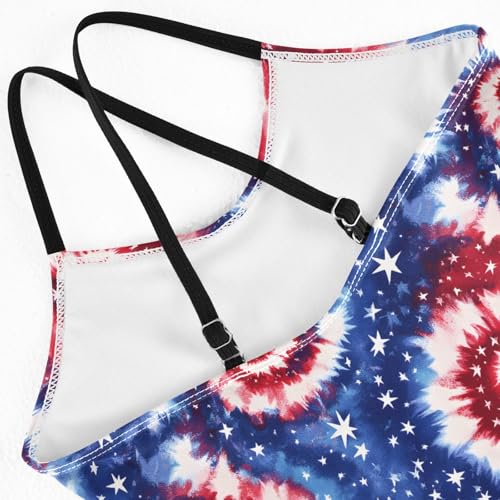 senya Girls Swimsuits One-Piece Swimwear Tie Bathing Suit Beach Summer Round Neck 5-6T Red and Blue Tie Dye Swirl Pattern4