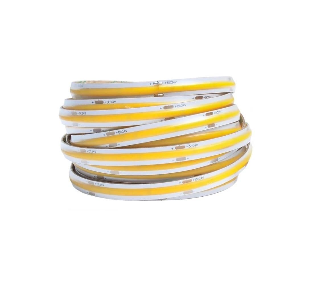 Striscia led cob luce bianca bobina 50 metri 24 v smd 500 watt 6500k 8 mm