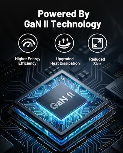 Image of 65W USB C Charger, 3-Port Foldable GaN Fast Charger with 4ft Cable | 2 USB-C PD & 1 USB-A, Compact Travel Design, Type C Charger Fast Charging, for iPhone 17 /16 /15, Galaxy S26 /S25, iPad, MacBook