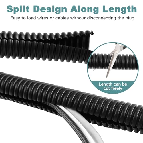 Protector de cables para mascotas de 10 pies negro para PC y hogar 3