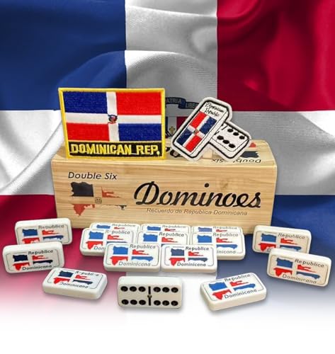 Dominican Dominoes Set con Patch República Dominicana