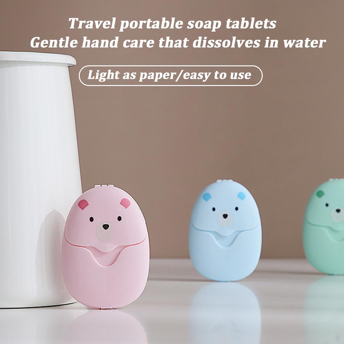 3 Confezioni Fogli Sapone Portatili - Carta Igienica Da Viaggio Con Scatola Plastica Per Mani, Trekking E Outdoor - Foto 8