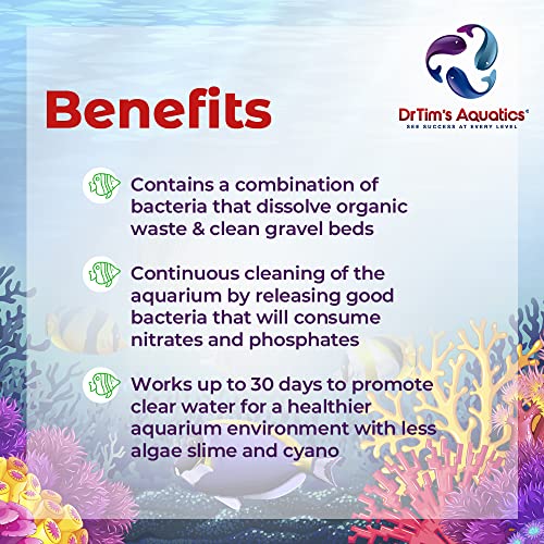 Image of DrTim's Aquatics Reef Safe Waste-Away Time Release Gel - Natural Fish Tank & Aquarium Leave-in Waste Management Solution for Dissolving Cleaning Organic Sludge - Treats 100 gal