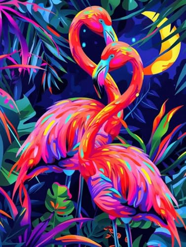 Peinture par numéro adulte flamants roses facile pour réussir votre grande toile