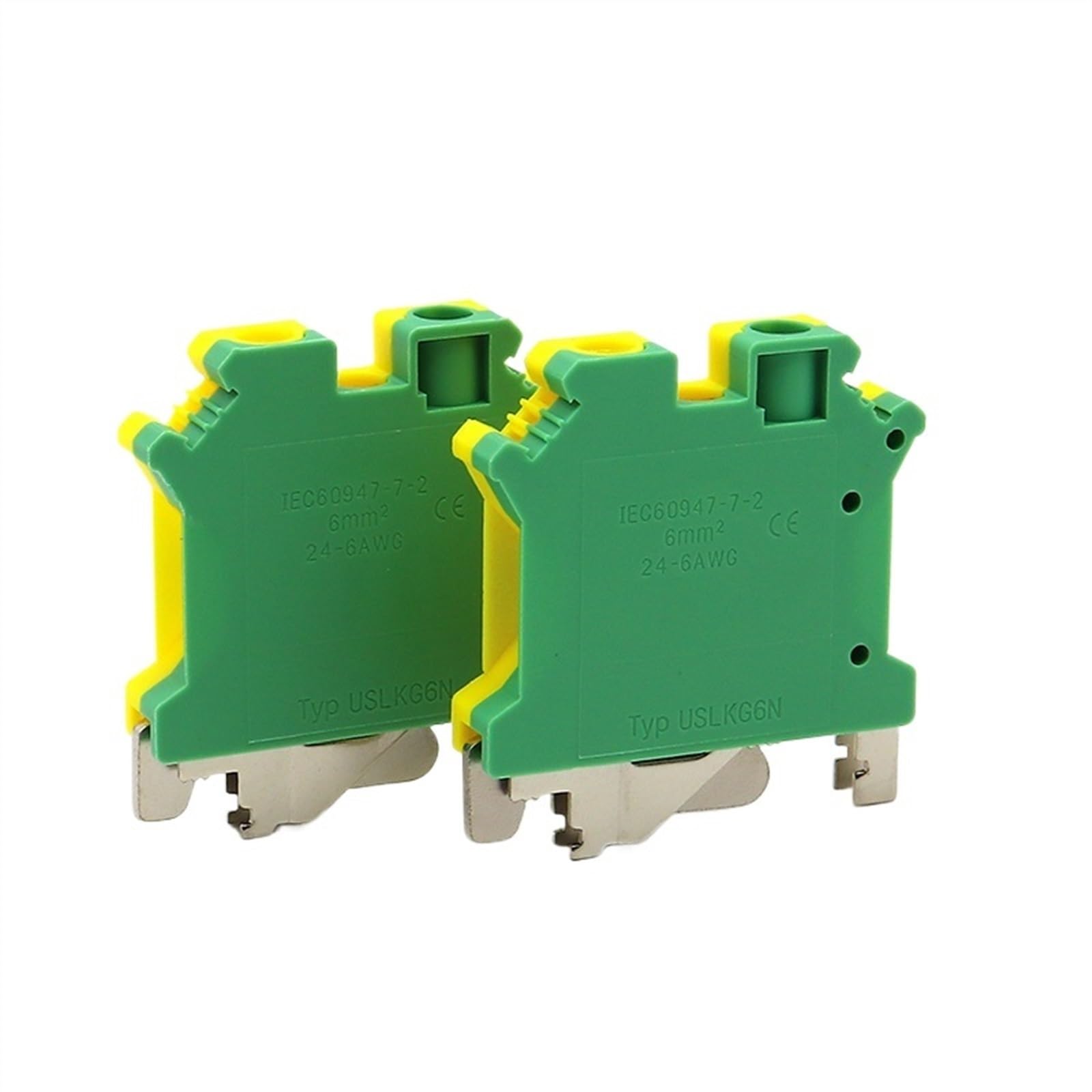 3 uds bloque de terminales de carril DIN USLKG tornillo Terminal de tierra 2,5-35 mm² conectores de cable eléctrico caja de distribución de energía 24-2 AWG (Color : USLKG16)