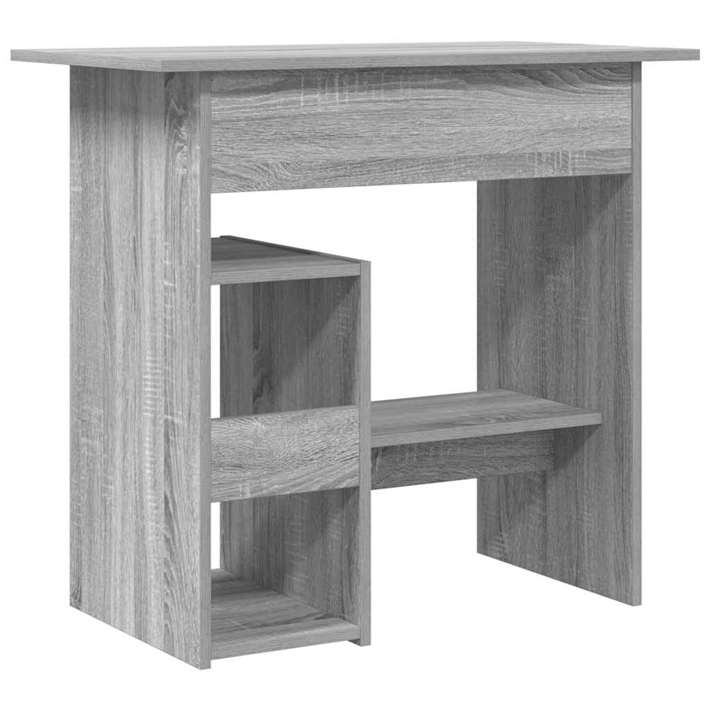 Scrivania grigia Sonoma 80 x 45 x 74 cm, resistente materiale in legno, compatta per computer per casa, ufficio, cameretta dei bambini e giochi, con ripiano per tastiera e scomparto per PC