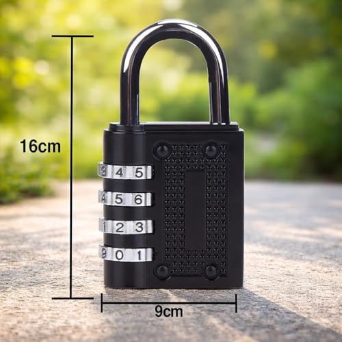 Image of Oblivion Number Locks for Door 3 Pcs - Multicolour 4-Digit Number Combination Anti-Theft Metal Lock for Travel Bag, Luggage, Door, Tool Box, Resettable PIN Number Padlock (Initial Password 0-0-0-0)