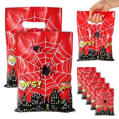 50pz Sacchetti Bomboniere Forma Ragnatela, 17x25 cm Sacchetti Regalo a Forma Ragno Sacchettis Articoli Feste a Tema Ragnatela per Appassionati di Film Decorazioni