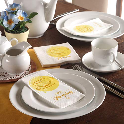 Tovaglioli a 3 veli, piegati a 1/8 "Good Morning" (82908)