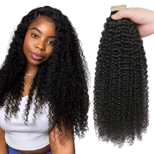 Hotlulana Kinky Curly Tape In Hair Extensions