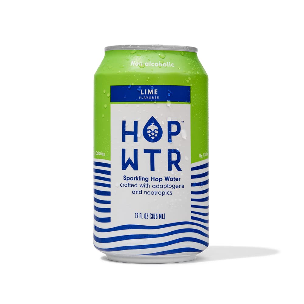 Photo 1 of HOP WTR - Sparkling Hop Water - Lime (12 Pack) - NA Beer, No Calories or Sugar, Low Carb, With Adaptogens and Nootropics for Added Benefits (12 oz Cans)
