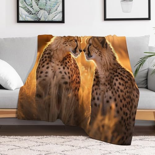 Couverture moelleuse avec imprimé léopard, cadeau idéal de 130x180cm - 3