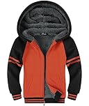 zitysport Boys Fleece Hoodie Kids Zippered Fleece Jacket Solid Sherpa Lined Hoodie Winter Flannel Hooded Sweatshirt Fashion Warm Jacket for Boys Girls Age 6-15 Years