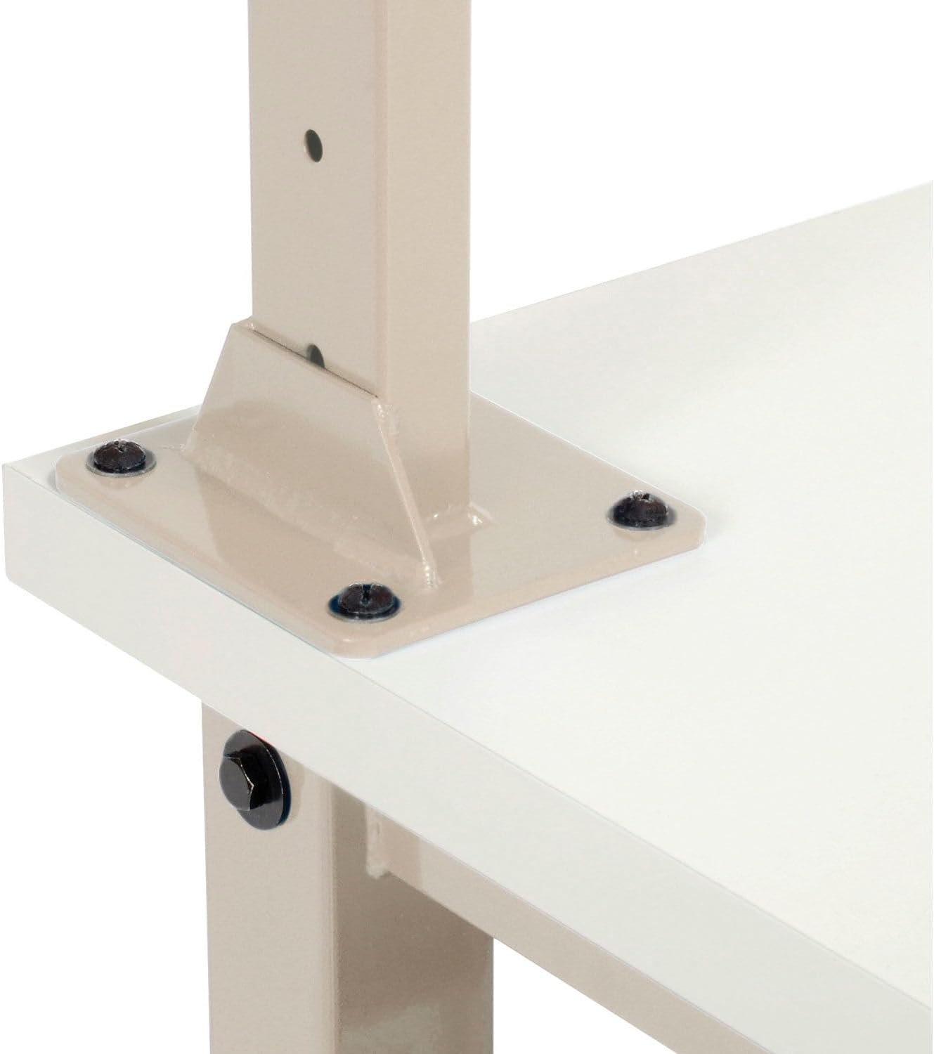 Global Industrial 72" W x 36" D Workbench, 1-5/8" Thick ESD Laminate Square Edge with Drawer, Upright & Shelf, Tan