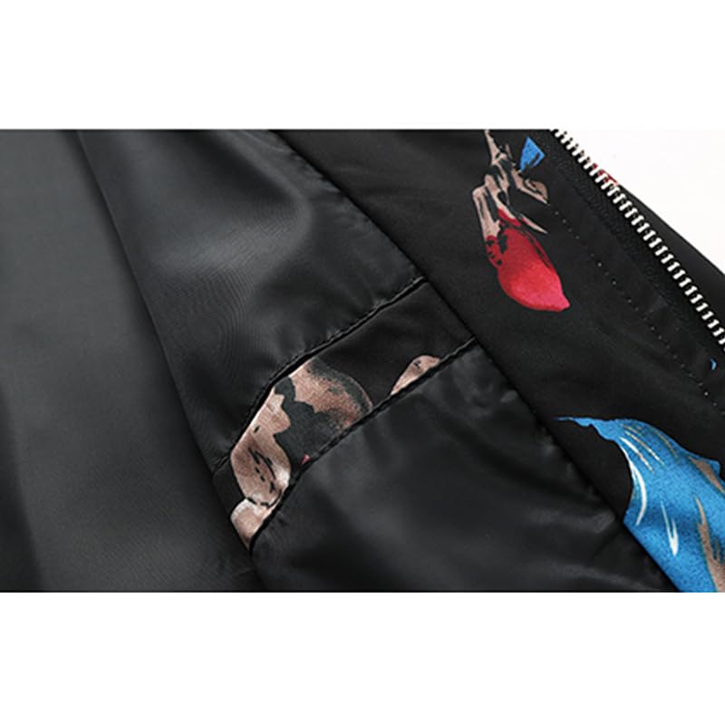 Image of HENGAO Men's Stylish Floral Bomber Jacket