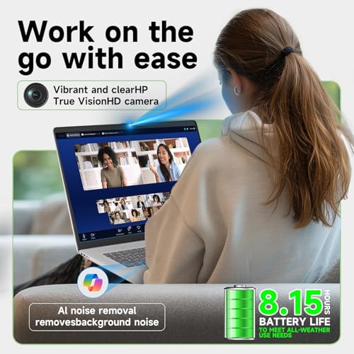Image of HP 17 Laptop for Business & Study, Intel 8-Core i3 Processor, 17.3 inch Anti-Glare Display, 16GB RAM, 512GB SSD, Windows 11 Pro, AI Copilot, Numeric Keypad, Up to 9 Hours, Fast Charge Kit