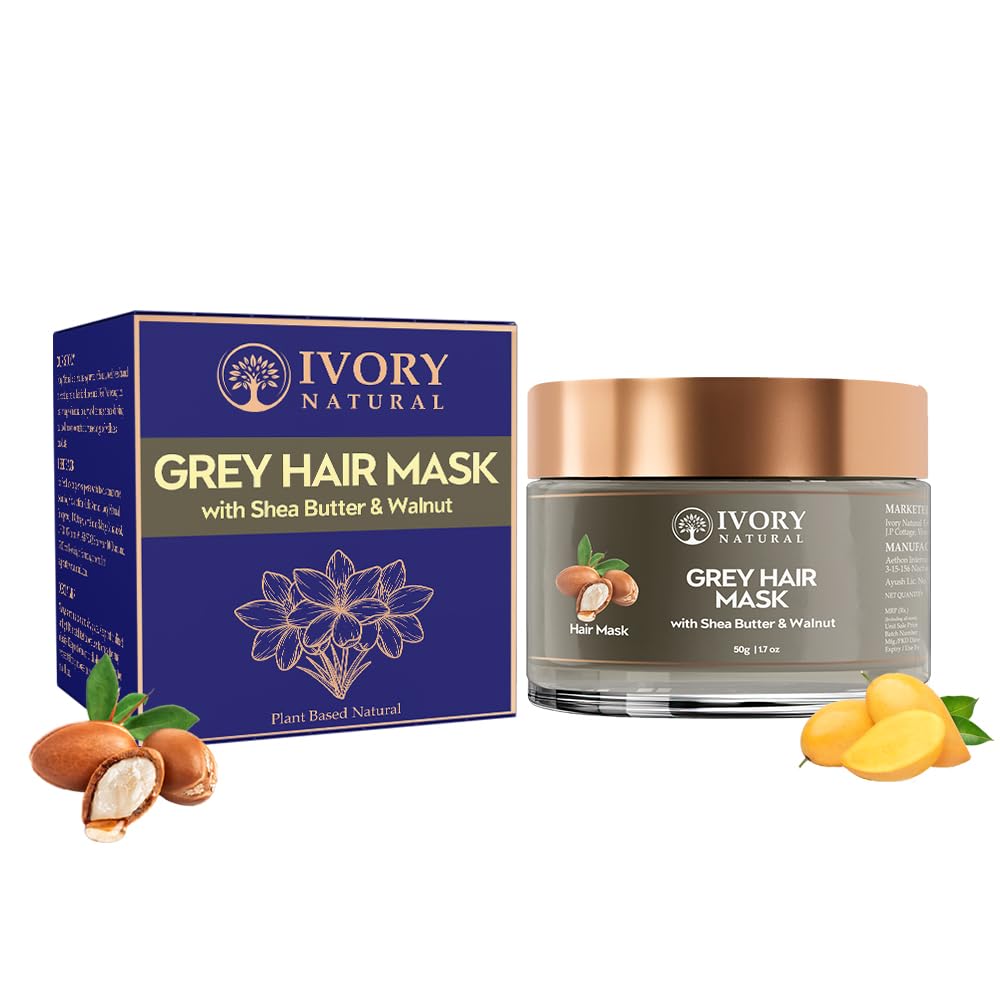 Ivory Natural Grey Mask for Hair (50 Gram) - Ayush Ministry Certified - To Supports Early Greys & Get White to Black Hair Naturally for Both Men & Women-image-18