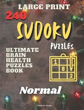 Paperback 240 (Normal) Christmas lights Sudoku Puzzles book for adults With Full Solutions Book (3): Ultimate Brain Health Puzzle Book - Large Print 8.5" X 11", 125 Pages Book