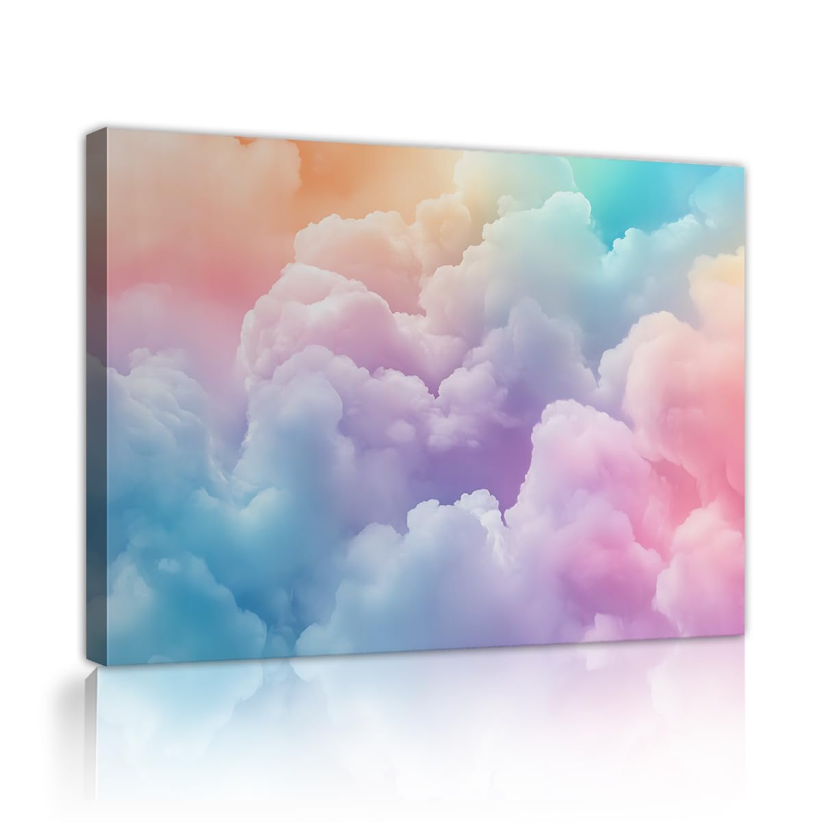TOANGWALL Pastel Clouds Sky Poster Colorful Cumulus Picture Dreamy Nature Print Abstract Landscape Wall Art Living Room Bedroom Nursery Aesthetic Room Decoration 80x95cm