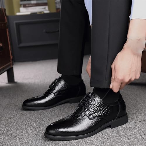 Mens Faux Leather Oxford Dress Shoes Formal Evening Wear Pointed Toe Lace Up Anti Slip Casual Comfort Shoes for Wedding Party2