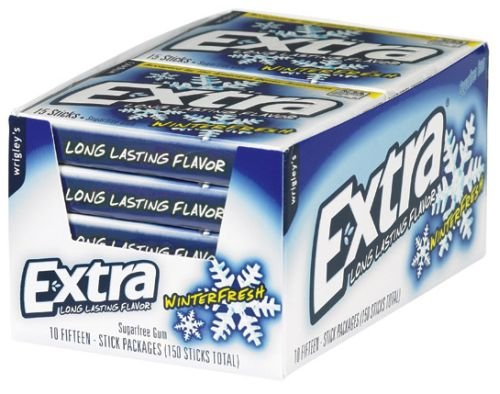 Extra Winterfresh Sugarfree Gum - 15 piece pks. - 10 ct.