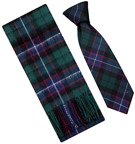 Cravate et écharpe en laine d'agneau Galbraith à carreaux tartan écossais