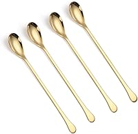 Vista 1 de Cucharas de mango largo, cuchara de té helado de 8 pulgadas, agitadores de café, cuchara de helado, cucharas AXIAOLU Premium de acero inoxidable