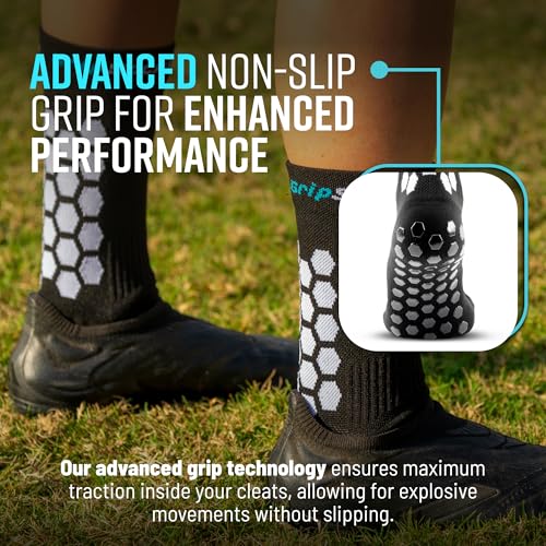 Mid-Calf Crew Soccer Socks, Anti-Slip, Breathable, Cushioned with Traction & Anti-Blister Protection2
