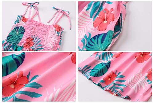 Image of Cromoncent Matching Hawaiian Outfits for Family, Dad and Son Matching Luau Beach Tropical Shirts Mommy Daughter Tropical Sets