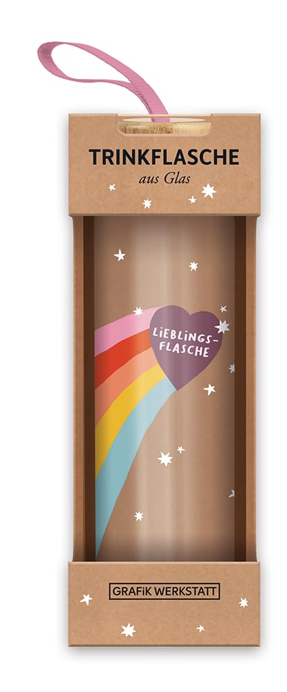 Grafik-Werkstatt Glass Drinking Bottle with Funny Saying | with Handle Loop | 550 ml | Favourite Bottle