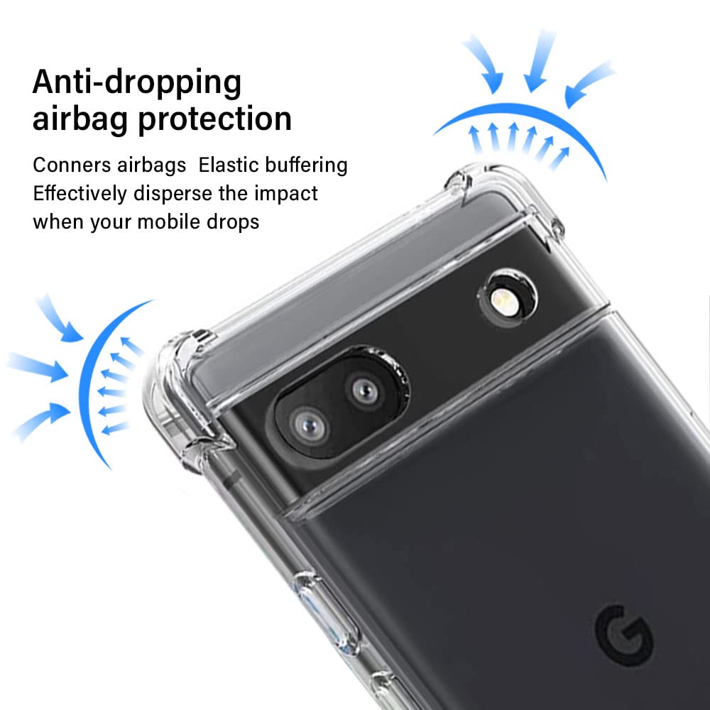 Verco Custodia per Google Pixel 6a, cover per Pixel 6a, trasparente, sottile e trasparente, in silicone trasparente