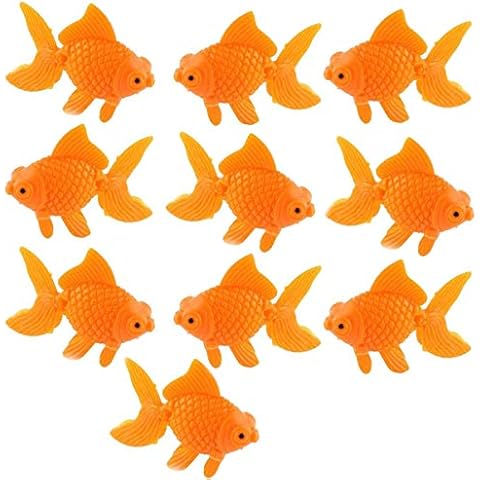 XMHF Aquarium Fish Bowl Tank Artificial Floating Plastic Orange Decor Goldfish Ornament Fish Tank Decoration 10PCS Cover